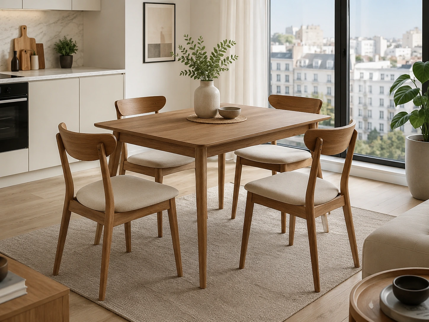 4 Chair Dining Set for Modern Homes