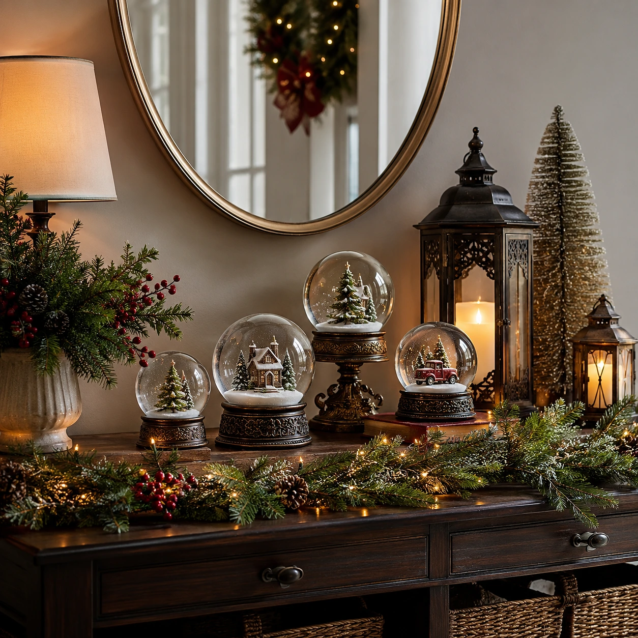 Festive Ornamental Snow Globes for Home Decors