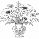 Beautiful Flower Vase Drawing for Wall Decor