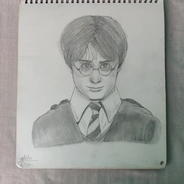 Boy With Glasses Pencil Sketch