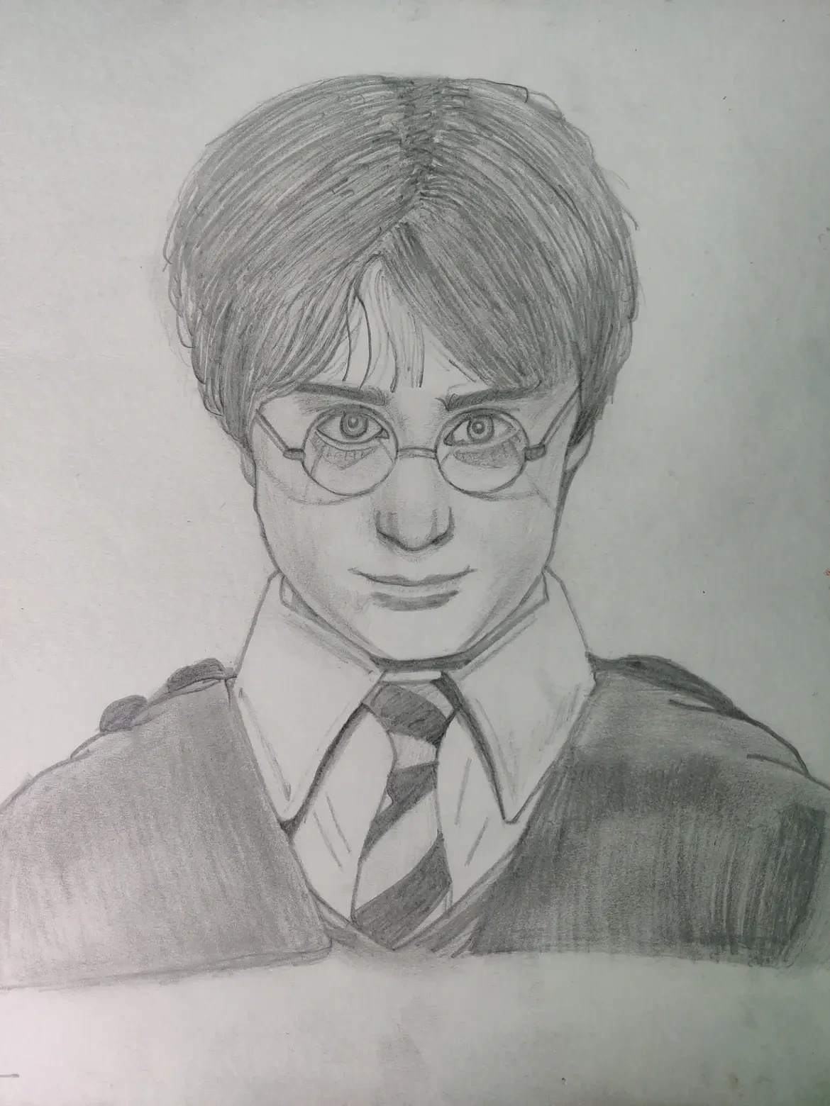 Boy With Glasses Pencils Sketch
