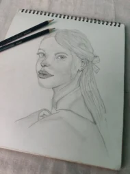 Elegant Hand Drawn Pencil Portrait Sketch