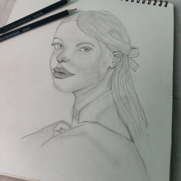 Elegant Hand Drawn Pencil Portrait Sketch