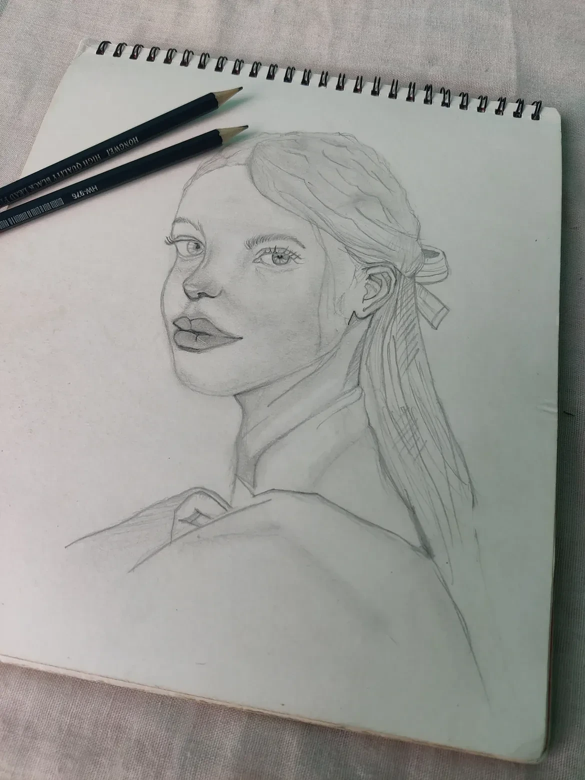Elegant Hand Drawn Pencil Portrait Sketch