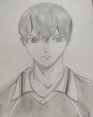 Hand Drawn Anime Boy Pencil Portrait Sketch
