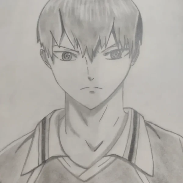 Hand Drawn Anime Boy Pencil Portrait Sketch