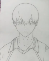 Hand Drawn Anime Boy Pencils Portrait Sketch