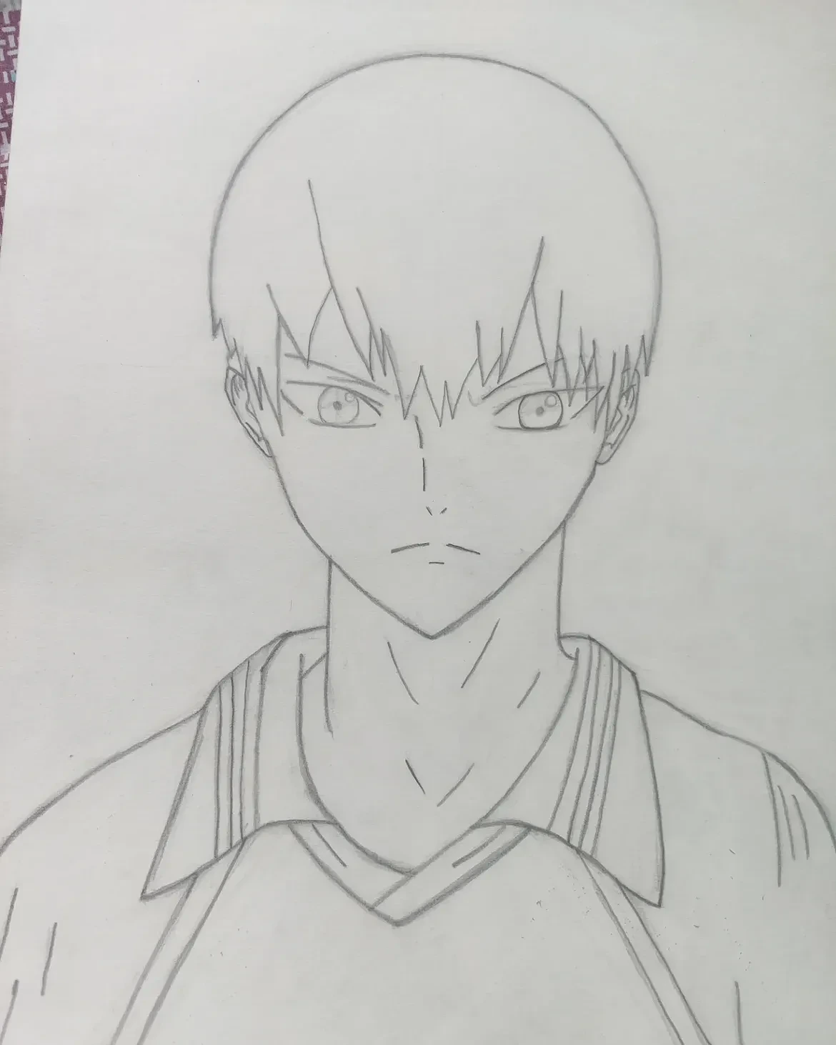 Hand Drawn Anime Boy Pencils Portrait Sketch