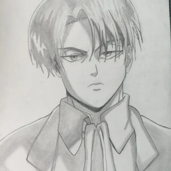 Hand Drawn Anime Man Pencil Portrait Sketch
