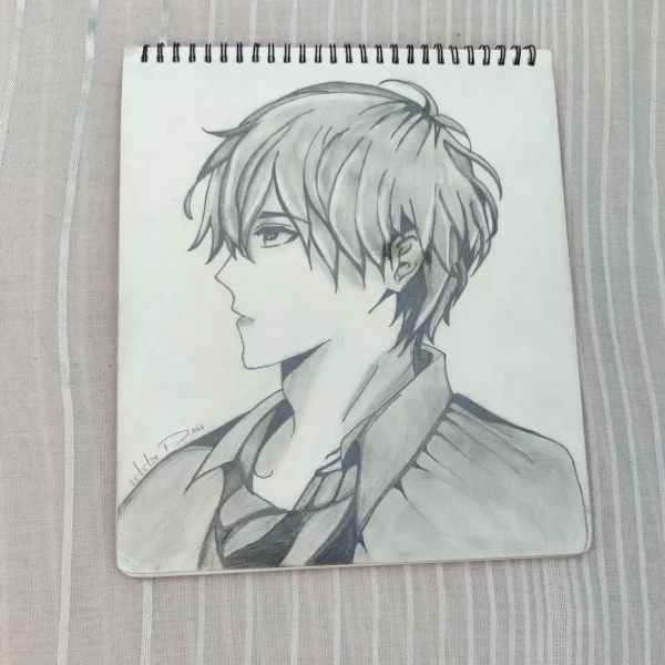 Hand Drawn Anime Pencil Sketch Portrait Art