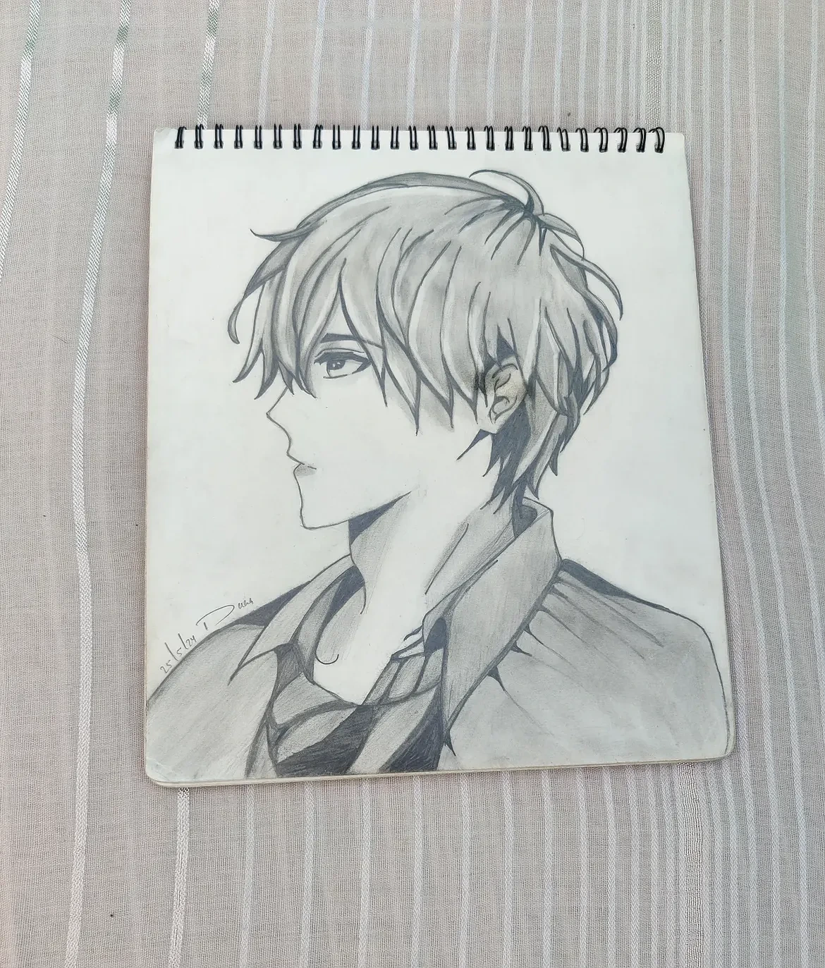 Hand Drawn Anime Pencil Sketch Portrait Art