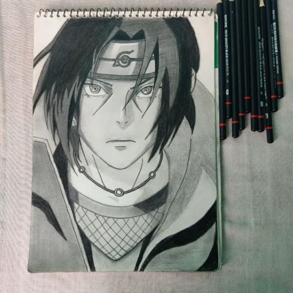 Hand Drawn Itachi Uchiha Pencil Sketch Art