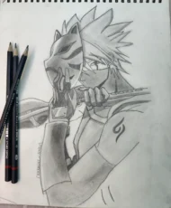 Hand Drawn Kakashi ANBU Pencil Sketch Art