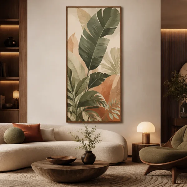Modern Large Vertical Wall Art for Living Room