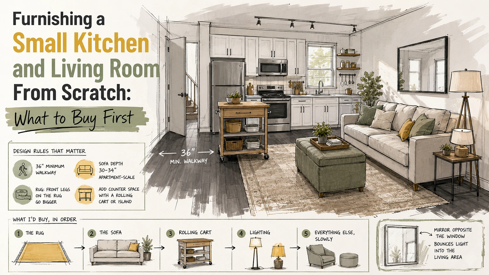 Small Kitchen and Living Room: What Actually Fits
