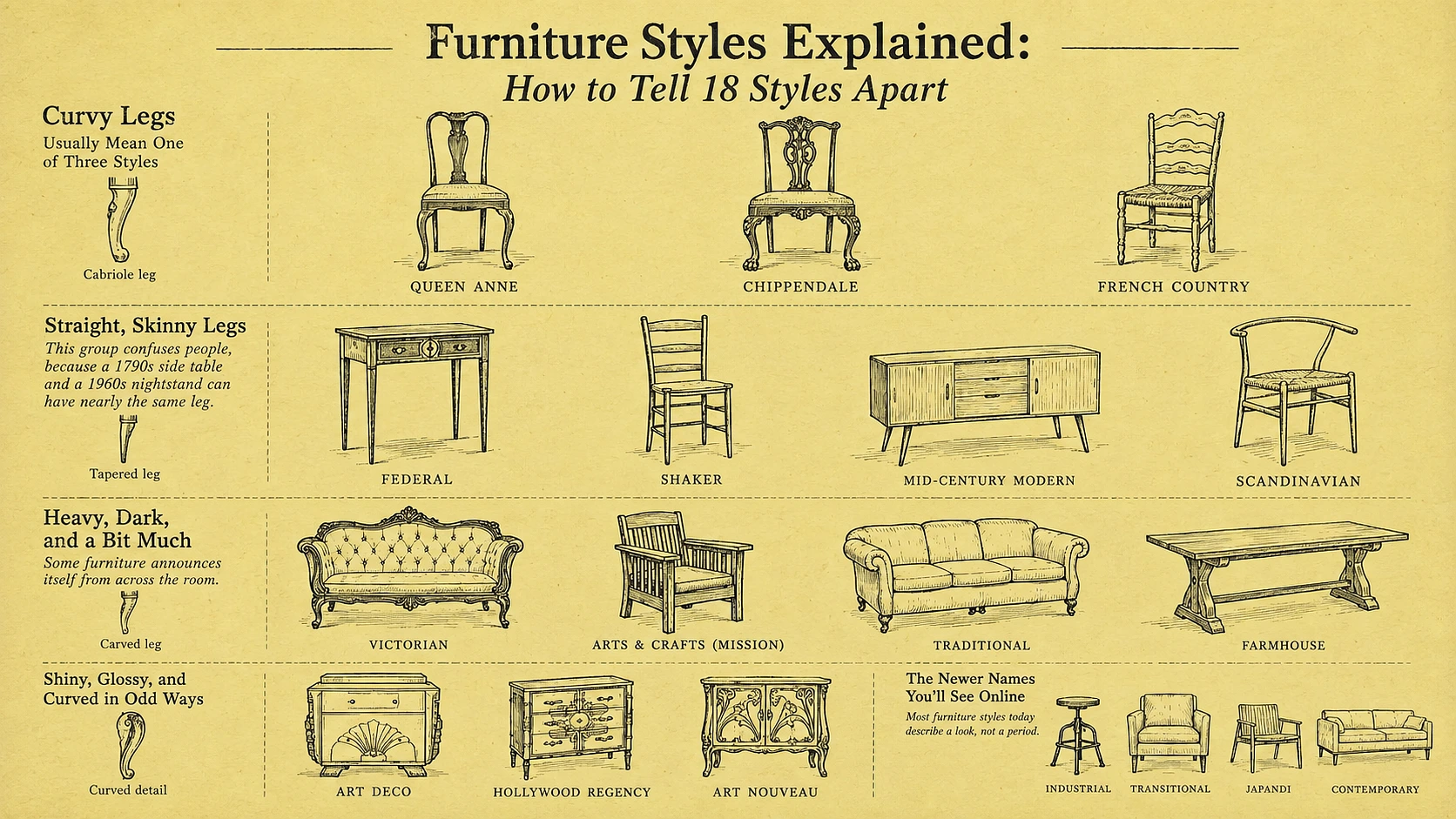 Furniture Styles Explained: How to Tell 18 Styles Apart