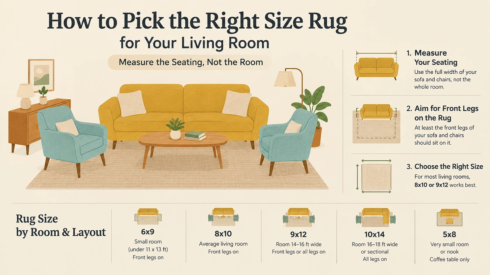 How to Pick the Right Size Rug for Your Living Room